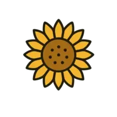 Kukkakauppa Auringonkukkia logo – auringonkukka-symboli Liperissä toimivalle kukkakaupalle.