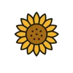 Kukkakauppa Auringonkukkia logo – auringonkukka-symboli Liperissä toimivalle kukkakaupalle.