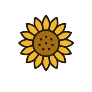 Kukkakauppa Auringonkukkia logo – auringonkukka-symboli Liperissä toimivalle kukkakaupalle.