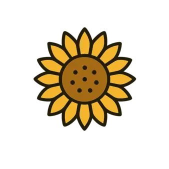 Kukkakauppa Auringonkukkia logo – auringonkukka-symboli Liperissä toimivalle kukkakaupalle.